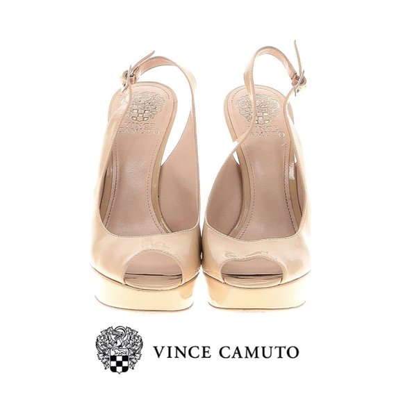 Vince Camuto Nude Platform Peep Toe Sandal Pump - Picture 2 of 6